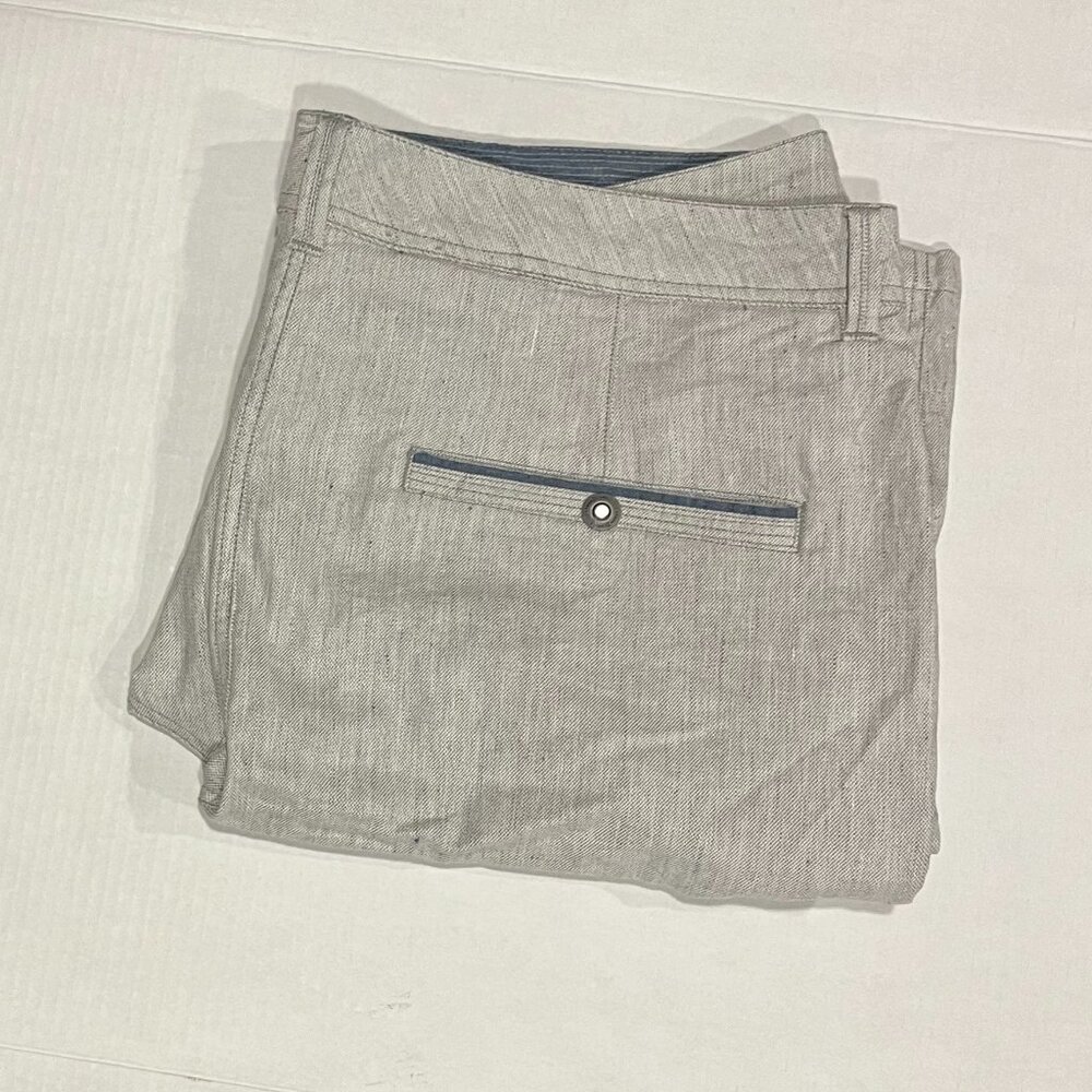 Carbon 2 Cobalt Men's 38 Cotton/Linen Blue Flat Front Chino‎ Shorts
